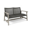 Hampton - Outdoor Wood And Wicker Loveseat - Gray