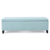 Contemporary Storage Ottoman Bench With Polyester Upholstery