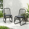 Outdoor Wicker Dining Chairs With Washable Cushion (Set of 2)