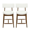 Mid Century Modern Counter Stools, Fabric Upholstered Chairs