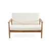 Outdoor Acacia Wood Loveseat Set With Coffee Table
