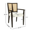 Mid Century Modern Arm Dining Chair Set With Rattan Backrest