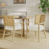 Mid Century Modern Arm Dining Chairs With Rattan Backrest
