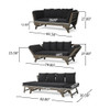 Outdoor Patio Daybed Sofa, 3 Seat Sofa With Foldable Arm 4 Back Pillows