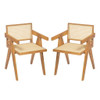 Chandigarh Arm Dining Chair With Natural Cane Design (Set of 2)