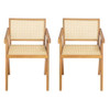 Chandigarh Arm Dining Chair With Natural Cane Design (Set of 2)