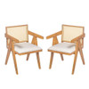 Chandigarh Farmhouse Style Cane Upholstered Dining Chairs (Set of 2)