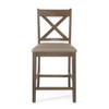 Farmhouse Style Counter Height Chair With Upholstered Seat