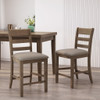 Farmhouse Upholstered Wood Counter Stools