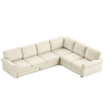 L-Shaped Sofa Couch With Pull Out Bed With Nailhead Trim & Rolled Arm