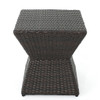 Outdoor Wicker End Table - Brown Multi