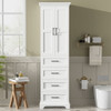Bathroom Vanity With 2 Damping Hinge Doors, 3 Drawers, Adjustable Shelves - White