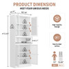 Metal Kitchen Pantry Cabinet Tall Storage With Adjustable Shelves, Heavy Duty Stainless Steel Frame - White