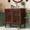30" Vintage Bathroom Vanity With Ceramic Sink, Modern Bathroom Vanity Cabinet With 2 Soft Close Doors, Equpiied With 4 Sturdy Iron Legs - Antique Dark Brown 30" Vintage Bathroom Vanity With Ceramic Sink, Modern Bathroom Vanity Cabinet With 2 Soft Close Doors, Equpiied With 4 Sturdy Iron Legs - Antique Dark Brown