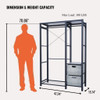 Garment Rack With Shelves, 2 Wicker Drawers, 4 Hooks, Organizer