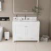 43" Bathroom Vanity With Artificial Marble Carrara Top Set, Multi Functional Bathroom Cabinet With Doors And Drawer - White 43" Bathroom Vanity With Artificial Marble Carrara Top Set, Multi Functional Bathroom Cabinet With Doors And Drawer - White