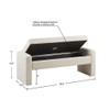 Elegant Soft Close Storage Bench Polyester Upholstery - Cream