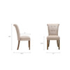 Roll Back Button Tufted Armless Dining Chairs (Set of 2) - Cream Roll Back Button Tufted Armless Dining Chairs (Set of 2) - Cream