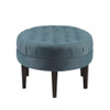 Martin - Surfboard Tufted Ottoman With Button Tufting - Blue Martin - Surfboard Tufted Ottoman With Button Tufting - Blue