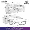Corduroy Sleeper Sofa Loveseat Sofa With Full Size Mattress, 2 USB Ports, 2 Cup Holders, 2 Side Pockets And Phone Holder
