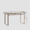 Modern Minimalist Rectangular Dining Table With Tempered Glass Top