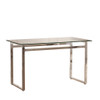 Modern Minimalist Rectangular Dining Table With Tempered Glass Top