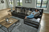 Como - 3 Piece Italian Leather Match Reclining Sectional