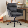 Adjustable Office Chair, Ergonomic Swivel Chair Leather, Comfortable For Long Sitting, Versatile Home And Office Use - Black