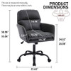 Adjustable Office Chair, Ergonomic Swivel Chair Leather, Comfortable For Long Sitting, Versatile Home And Office Use - Black