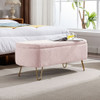 Storage Ottoman Bench For End Of Bed Gold Legs, Modern Camel Faux Fur Entryway Bench Upholstered Padded With Storage For Living Room Bedroom Storage Ottoman Bench For End Of Bed Gold Legs, Modern Camel Faux Fur Entryway Bench Upholstered Padded With Storage For Living Room Bedroom