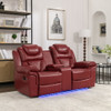 Home Theater Seating Manual Recliner Loveseat With Hide-Away Storage, Cup Holders And Led Light Strip For Living Room Home Theater Seating Manual Recliner Loveseat With Hide-Away Storage, Cup Holders And Led Light Strip For Living Room