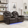 Home Theater Seating Manual Recliner Loveseat With Hide-Away Storage, Cup Holders And Led Light Strip For Living Room Home Theater Seating Manual Recliner Loveseat With Hide-Away Storage, Cup Holders And Led Light Strip For Living Room
