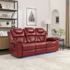 Home Theater Seating Manual Recliner Chair With Center Console And Led Light Strip For Living Room Home Theater Seating Manual Recliner Chair With Center Console And Led Light Strip For Living Room