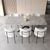 Extendable Dining Table Set With Curved Backrest Upholstered Chairs
