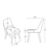 Dining Side Chair Upholstered Textured Fabric (Set of 2) - Navy