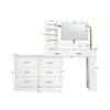 Modern 8 Drawer Dresser For Bedroom Ample Storage Wide Chest Of Drawers, Sturdy & Safe - White