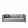 3 Seater Deep Seat Sofa, Sofa With Button Nailhead, Square Arm