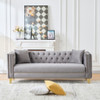 3 Seater Deep Seat Sofa, Sofa With Button Nailhead, Square Arm