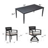 Outdoor Modern Dining Set, Chairs Sunbrella Cushioned And Dining Table With Umbrella Hole