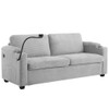Corduroy Sleeper Sofa Loveseat Sofa With Full Size Mattress, 2 USB Ports, 2 Cup Holders, 2 Side Pockets And Phone Holder Corduroy Sleeper Sofa Loveseat Sofa With Full Size Mattress, 2 USB Ports, 2 Cup Holders, 2 Side Pockets And Phone Holder