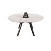 Modern Extendable White Circular Dining Table with MDF Top and Metal Legs for 4-6 Persons Modern Extendable White Circular Dining Table with MDF Top and Metal Legs for 4-6 Persons