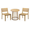 Outdoor 3 Pieces Dining Set, Round Bistro Set - Teak Outdoor 3 Pieces Dining Set, Round Bistro Set - Teak