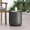 Outdoor Lightweight Concrete End Table With Natural Texture - Matte Black Outdoor Lightweight Concrete End Table With Natural Texture - Matte Black