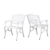 Unravel - Outdoor Arm Chair With Scroll Design And Floral Accents (Set of 2) - White Unravel - Outdoor Arm Chair With Scroll Design And Floral Accents (Set of 2) - White