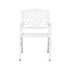 Unravel - Outdoor Arm Chair With Scroll Design And Floral Accents (Set of 2) - White Unravel - Outdoor Arm Chair With Scroll Design And Floral Accents (Set of 2) - White