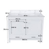 43" Bathroom Vanity With Artificial Marble Carrara Top Set, Multi Functional Cabinet With Doors And Drawer - White 43" Bathroom Vanity With Artificial Marble Carrara Top Set, Multi Functional Cabinet With Doors And Drawer - White