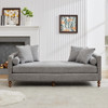 Upholstered Chaise Lounge Indoor With Nailheads, Sleeper Sofa Couch With 4 Throw Pillows & 2 Bolsters, Daybed With Rubberwood Legs Upholstered Chaise Lounge Indoor With Nailheads, Sleeper Sofa Couch With 4 Throw Pillows & 2 Bolsters, Daybed With Rubberwood Legs