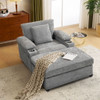 Modern Oversized Chair With Ottoman, Cupholders And USB Charging Ports Modern Oversized Chair With Ottoman, Cupholders And USB Charging Ports