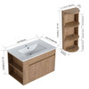 Modern Wall Mounted Bathroom Vanity With Sink And Storage Rack Soft Close Doors Plywood - Imitative Oak Modern Wall Mounted Bathroom Vanity With Sink And Storage Rack Soft Close Doors Plywood - Imitative Oak