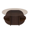 Round Coffee Table With Storage For Living Room - Walnut Round Coffee Table With Storage For Living Room - Walnut